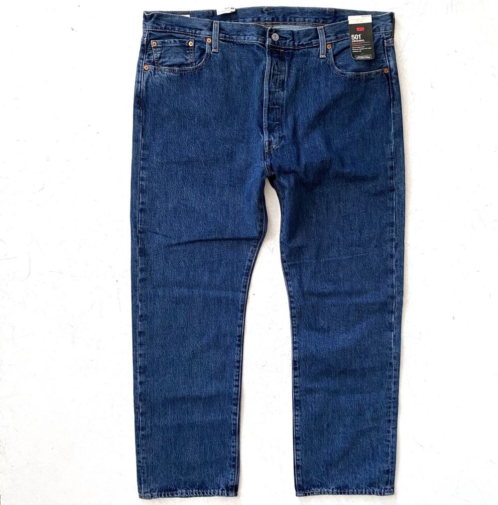 Levis Premium Denim Mens Nwt 005010114 Stonewash Straight Leg Jeans 42 x 32
